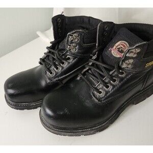 Brahma Gus Steel Toe Work Boots Men's Size 6.5W  Black Leather Lace Up 28800794